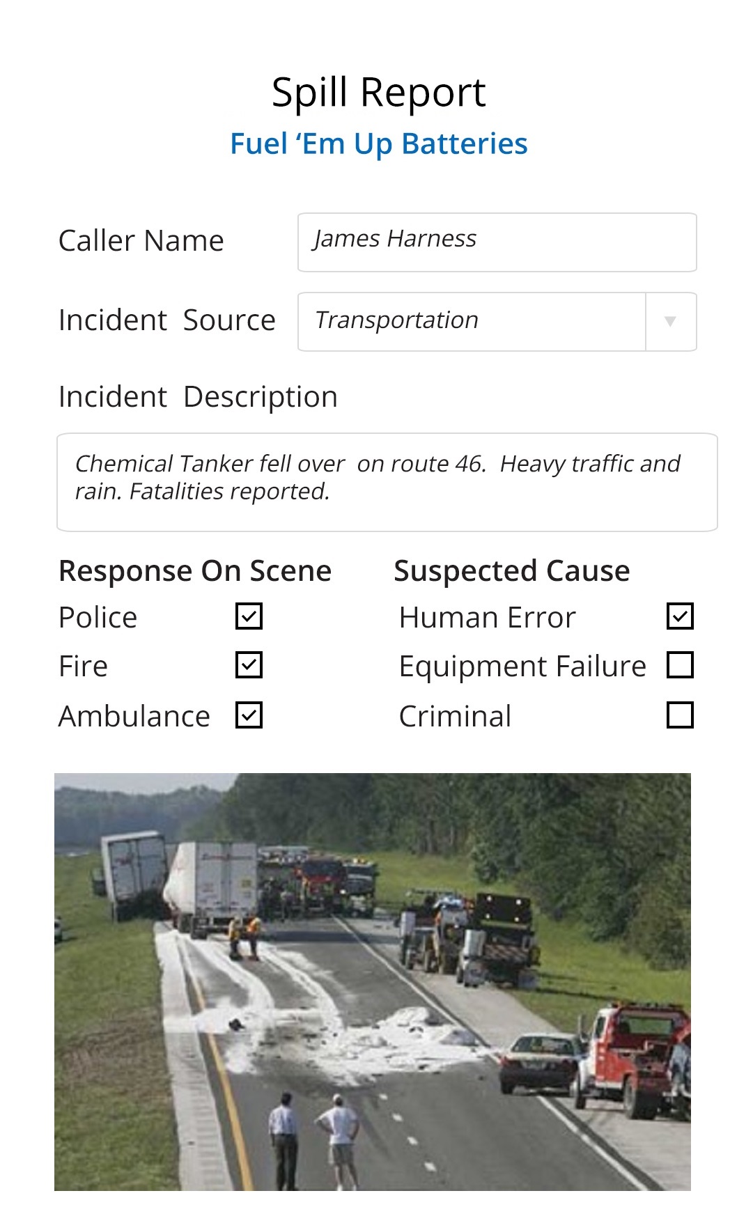 Hazmat Spill Incident Reporting & Assessment Hazconnect